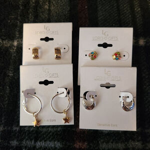 4 Pairs of Loris Gifts Assorted Earrings of sensitive ears